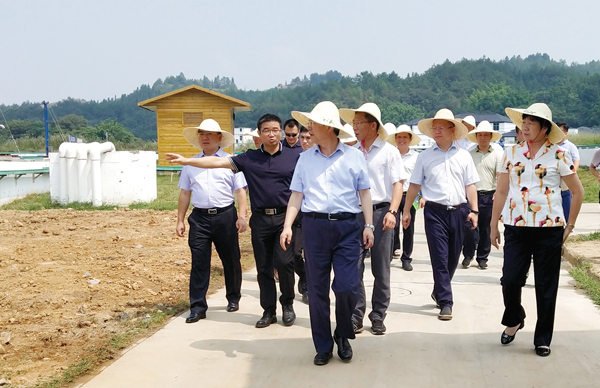 江西省水利廳黨委書記、廳長羅小云視察我司龍南黃沙稀土尾水收集處理廠